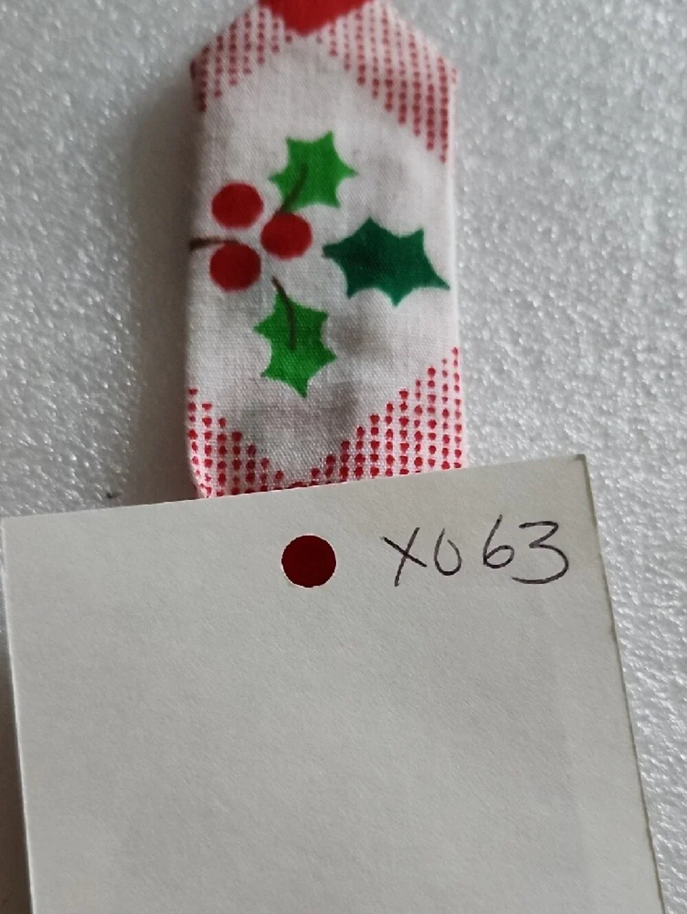 Pookie's Party Handmade Red & White Holly Slip-Over Dog Collar Tie